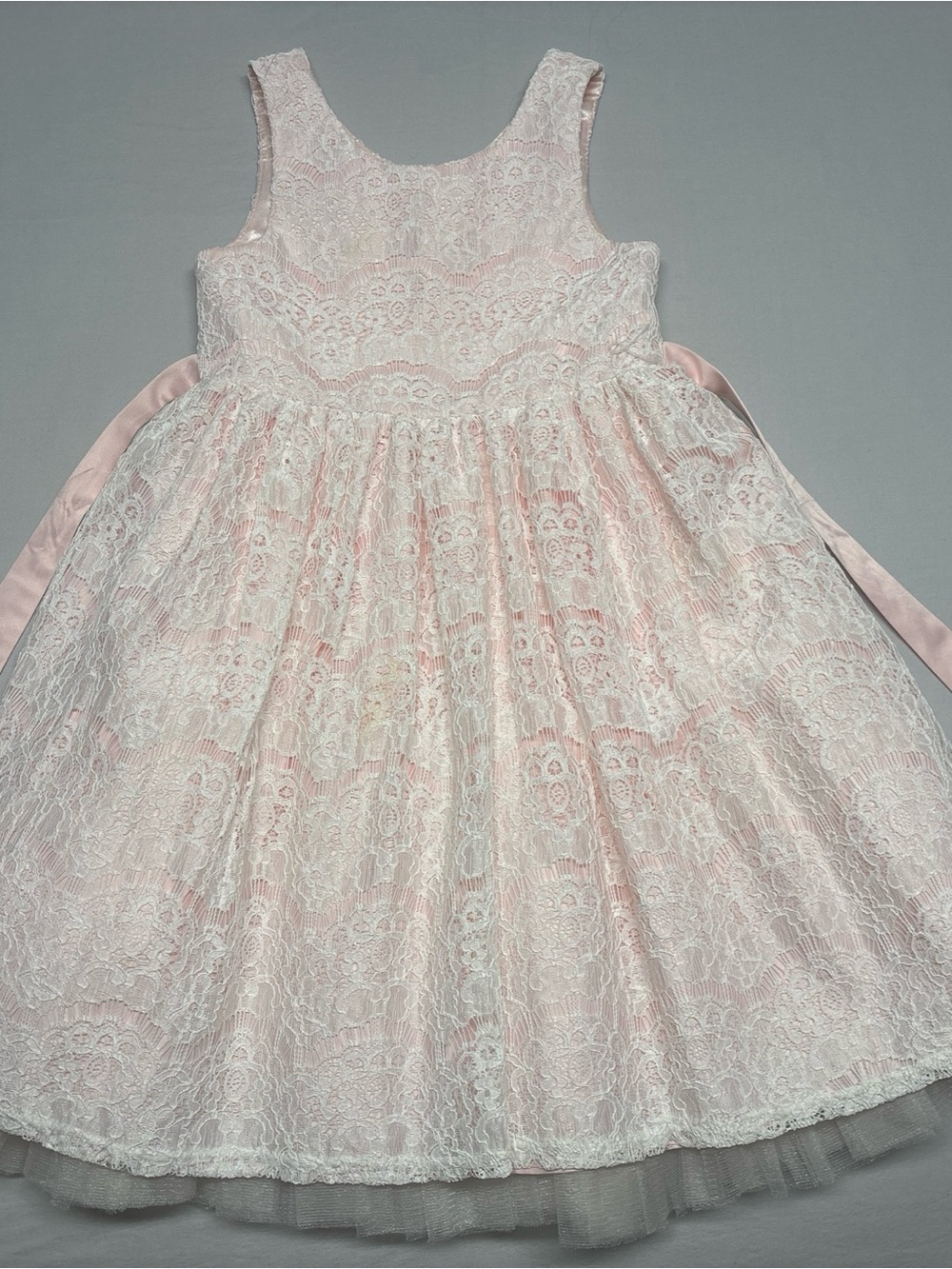 American Princess Pink and White Lace Party Dress